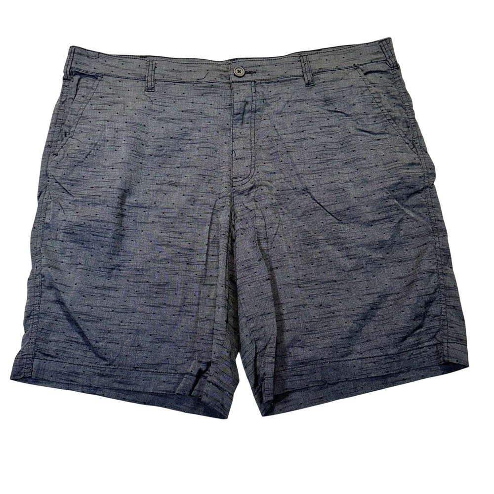 Marc Anthony Shorts Men 40 Grey Textured Dotted Flat Front Casual Summer Stretch